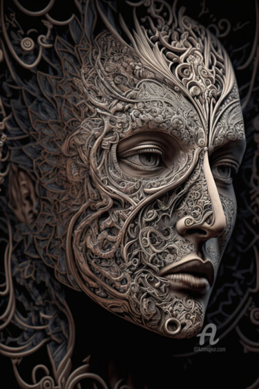 Digitale Kunst getiteld "'Goddess Samadhi' a…" door Denis Agati, Origineel Kunstwerk, AI gegenereerde afbeelding