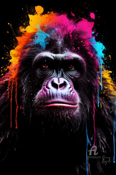 「A Prismatic Gorilla…」というタイトルのデジタルアーツ Denis Agatiによって, オリジナルのアートワーク, デジタル