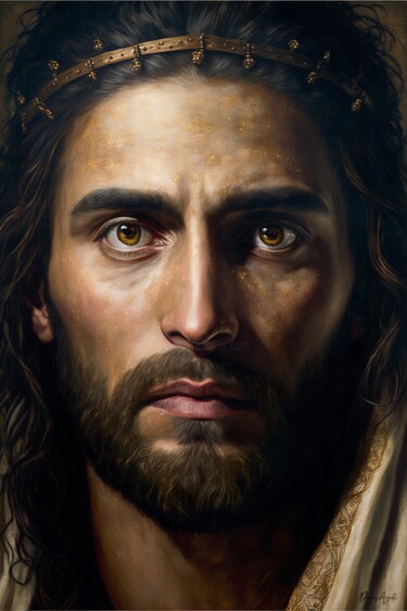 "Portrait of Jesus C…" başlıklı Dijital Sanat Denis Agati tarafından, Orijinal sanat, AI tarafından oluşturulan görüntü