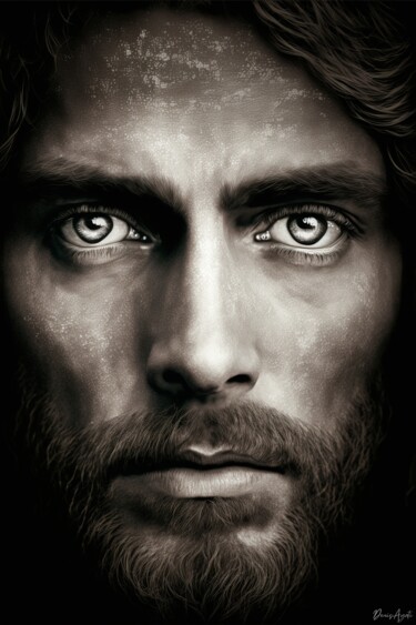 Arte digital titulada "Portrait of Jesus C…" por Denis Agati, Obra de arte original, Imagen generada por IA