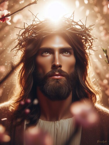 Digital Arts titled "Jesus Christ with c…" by Denis Agati, Original Artwork, AI generated image