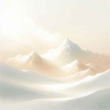 Arts numériques intitulée "Snow-covered mounta…" par Denis Agati, Œuvre d'art originale, Image générée par l'IA