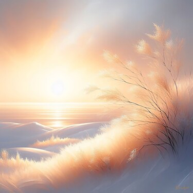 Цифровое искусство под названием "Winter landscape wi…" - Denis Agati, Подлинное произведение искусства, Изображение, сгенер…