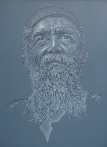 Painting titled "Father Paisios of…" by Denis Alexandrov, Original Artwork, Acrylic