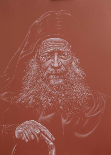 Painting titled "Joseph the Hesychas…" by Denis Alexandrov, Original Artwork, Acrylic