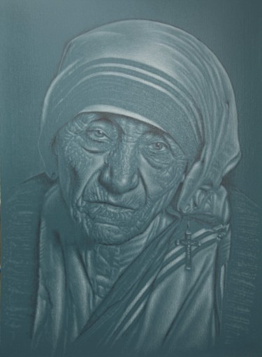 Painting titled "Mother Teresa" by Denis Alexandrov, Original Artwork, Acrylic