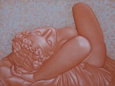 Painting titled "Sleeping.  Спящая." by Denis Alexandrov, Original Artwork, Acrylic