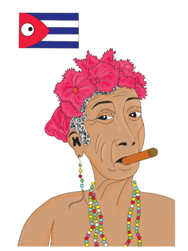 Digital Arts titled "Cuba et moi" by Denis Bacholier, Original Artwork, Digital Painting