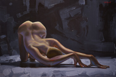 Pittura intitolato "Untitled woman" da Denis Barinov, Opera d'arte originale, Olio Montato su Telaio per barella in legno