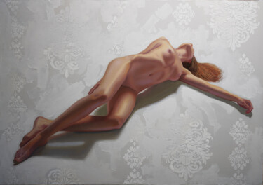 Painting titled "Сalmness" by Denis Barinov, Original Artwork, Oil Mounted on Wood Stretcher frame