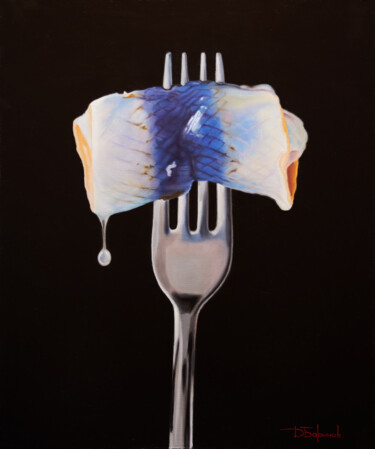 Pintura titulada "Fish" por Denis Barinov, Obra de arte original, Oleo Montado en Bastidor de camilla de madera