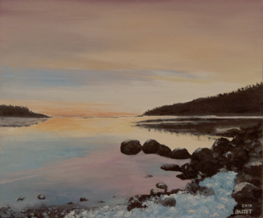 Peinture intitulée "lake-of-finland-ice…" par Denis Basset, Œuvre d'art originale