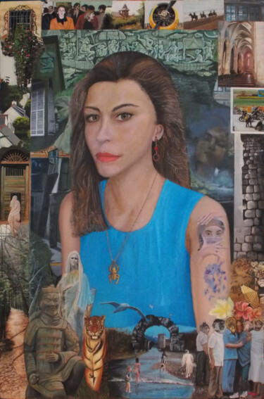 Schilderij getiteld "Oriana" door Denis Cailliez, Origineel Kunstwerk, Acryl Gemonteerd op Houten paneel