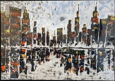 Картина под названием "Город" - Денис Чернышев, Подлинное произведение искусства, Масло