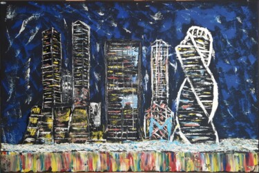 Картина под названием "Сити" - Денис Чернышев, Подлинное произведение искусства, Масло