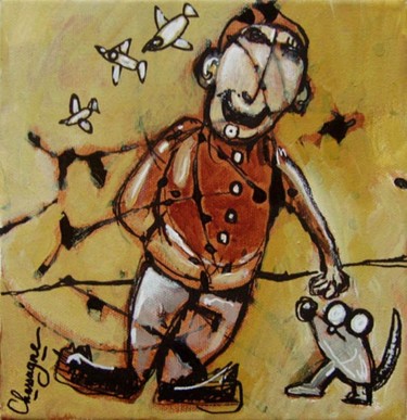 Peinture intitulée "la guerre c'est pou…" par Denis Chassagne, Œuvre d'art originale