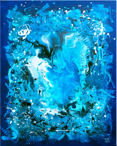 Painting titled "BLUE BALAGAN" by Denis Chich, Original Artwork, Acrylic Mounted on Wood Stretcher frame