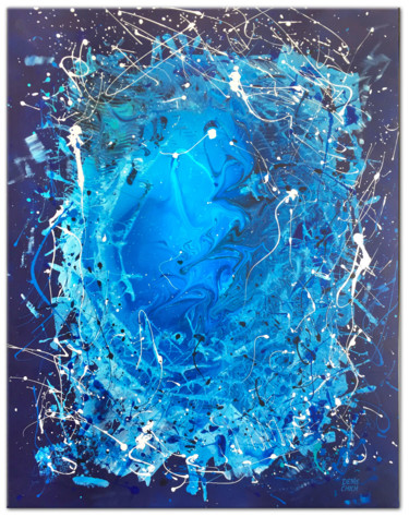 Ζωγραφική με τίτλο "DEEP BLUE MICHA" από Denis Chich, Αυθεντικά έργα τέχνης, Ακρυλικό Τοποθετήθηκε στο Ξύλινο φορείο σκελετό