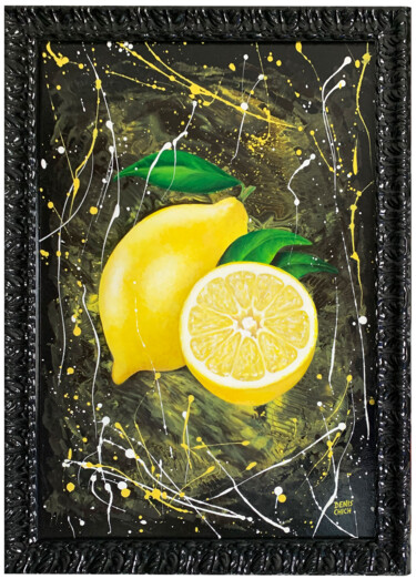 Painting titled "LE CITRON" by Denis Chich, Original Artwork, Acrylic