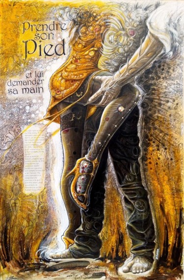Schilderij getiteld "Prendre son pied" door Denis Clavier, Origineel Kunstwerk, Acryl