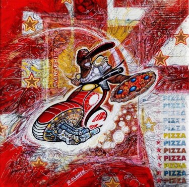 Painting titled "Pizz" by Denis Clavier, Original Artwork, Acrylic