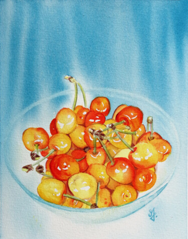 Peinture intitulée "La cueillette de ma…" par Emilie Denis, Œuvre d'art originale, Aquarelle