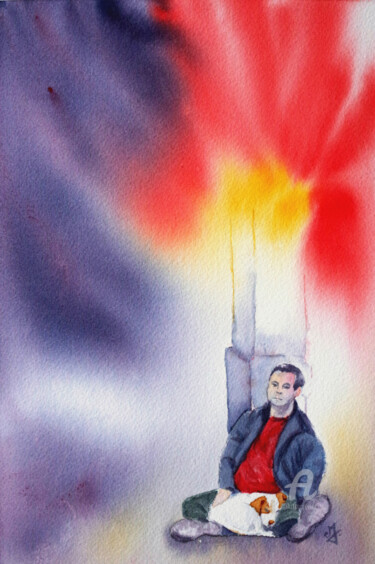 Malerei mit dem Titel "Ne les oublions pas…" von Emilie Denis, Original-Kunstwerk, Aquarell