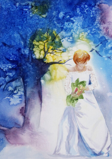 Peinture intitulée "Vive la mariée !" par Emilie Denis, Œuvre d'art originale, Aquarelle