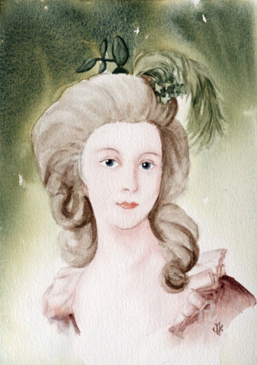 Painting titled "Les femmes de la Ré…" by Emilie Denis, Original Artwork, Watercolor