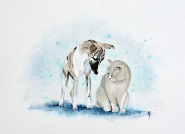 Painting titled "Confidence" by Emilie Denis, Original Artwork, Watercolor