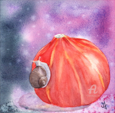 Peinture intitulée "La montée du potima…" par Emilie Denis, Œuvre d'art originale, Aquarelle
