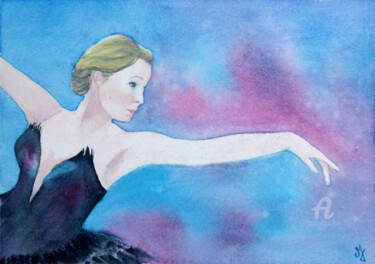 Malerei mit dem Titel "La danseuse" von Emilie Denis, Original-Kunstwerk, Aquarell