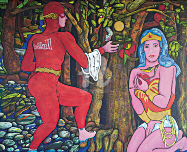Malerei mit dem Titel "Adam VS Eve    #2ny…" von Denis Michel (2nyss), Original-Kunstwerk