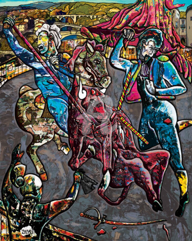 Digital Arts titled "Céret de Toros 2018…" by Denis Michel (2nyss), Original Artwork, Digital Painting Mounted on Plexiglass