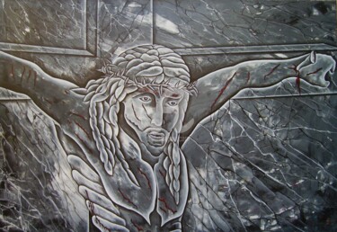 Painting titled "El Christ #2nyss" by Denis Michel (2nyss), Original Artwork, Acrylic