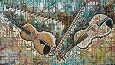 Painting titled "LE GENOME MUSICAL 2…" by Denis Michel (2nyss), Original Artwork