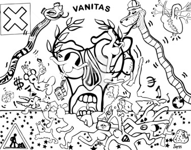 Ζωγραφική με τίτλο "vanitas  #2nyss" από Denis Michel (2nyss), Αυθεντικά έργα τέχνης, Ακρυλικό