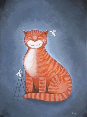 Картина под названием "cat" - Denis Panin, Подлинное произведение искусства, Акрил