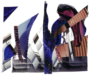 Colagens intitulada "Collage Puzieux 1994" por Denis Reitz, Obras de arte originais
