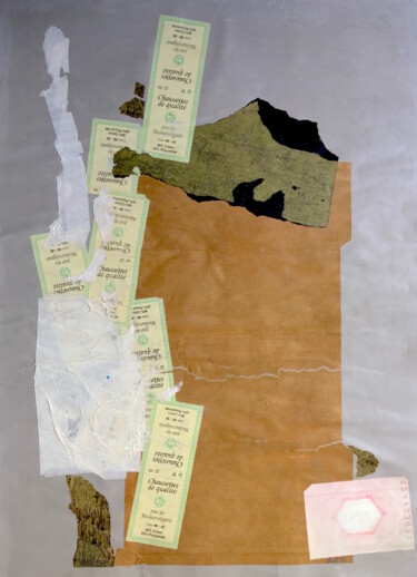 Collages intitulée "La tête dans les ch…" par Denis Reitz, Œuvre d'art originale, Papier