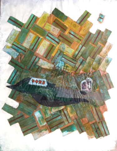 Collages intitulée "Avoir le ticket" par Denis Reitz, Œuvre d'art originale, Papier