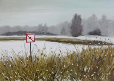 Картина под названием "Купаться запрещено" - Денис Русаков, Подлинное произведение искусства, Масло