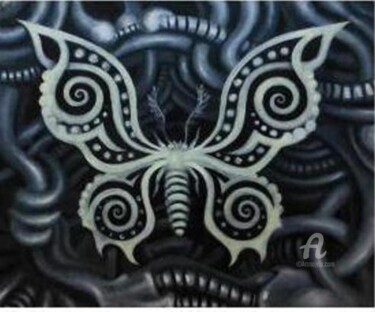 Картина под названием "Бабочка" - Denis Veles, Подлинное произведение искусства, Акрил Установлен на Деревянная рама для нос…