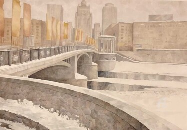 Painting titled "Прогулки" by Denis Veles, Original Artwork, Watercolor