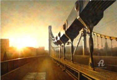 Картина под названием "Яркая дорога "Brigh…" - Denis Veles, Подлинное произведение искусства, Акварель