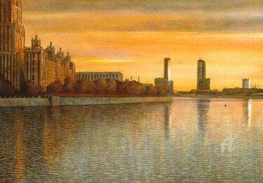 Картина под названием "Река" - Denis Veles, Подлинное произведение искусства, Акварель