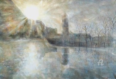 Malerei mit dem Titel "Блеск" von Denis Veles, Original-Kunstwerk, Aquarell