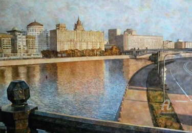Pintura intitulada "Прогулка по Москве" por Denis Veles, Obras de arte originais, Aquarela