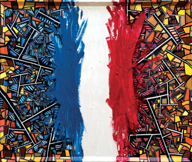 Malarstwo zatytułowany „Impérialisme coloni…” autorstwa Denis Vincent, Oryginalna praca, Akryl Zamontowany na Karton