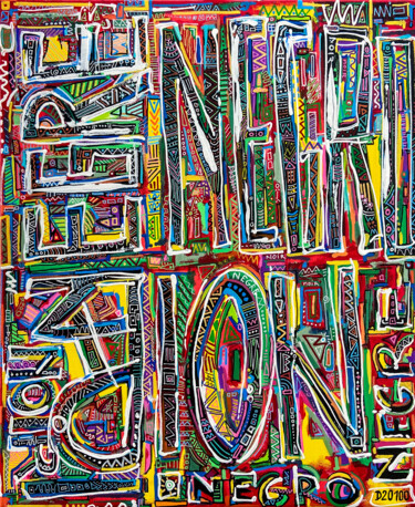 Картина под названием "NOIR #2" - Denis Vincent, Подлинное произведение искусства, Акрил Установлен на Деревянная рама для н…